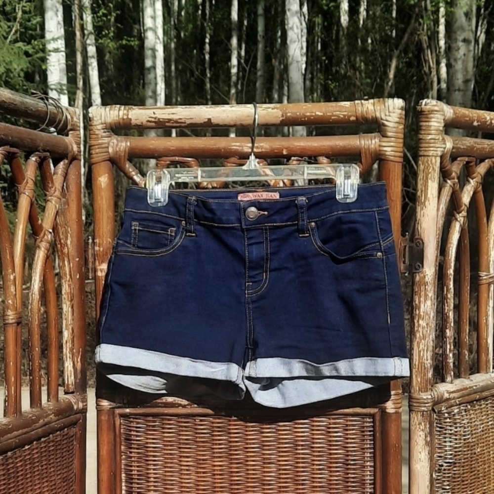 Women's Navy Blue Denim Shorts